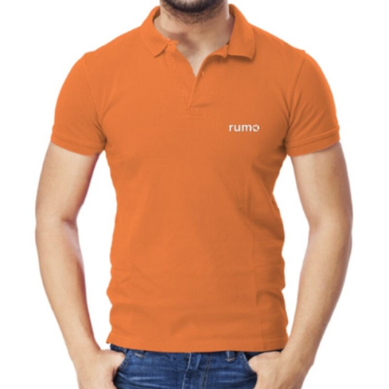 Camisa Polo Cor Laranja Masculina