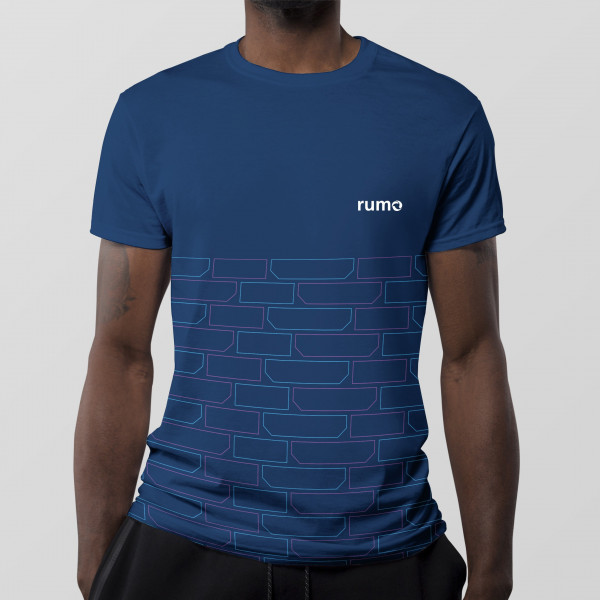 Camiseta Azul Marinho Estampada 