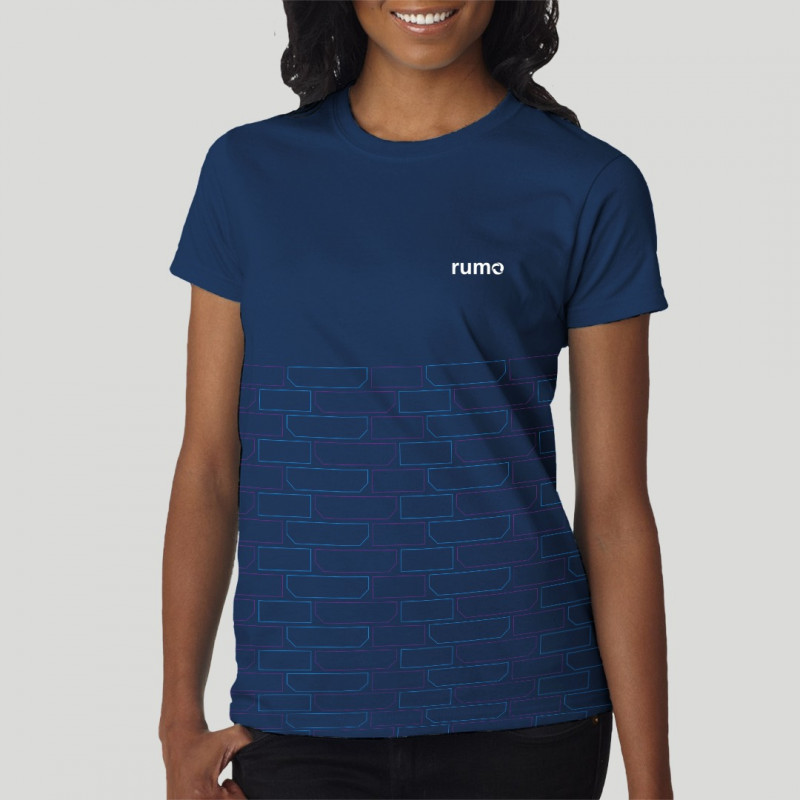 Camiseta Azul Marinho Estampada Feminina 
