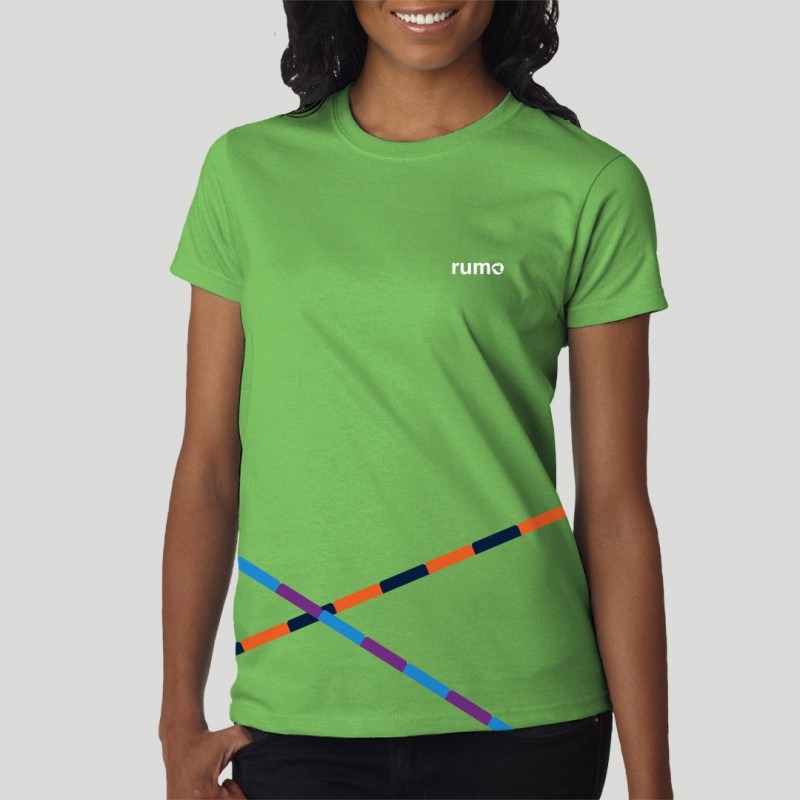 Camiseta Verde Estampada Feminina 