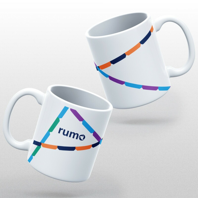 Caneca Rumo Trilhos Coloridos