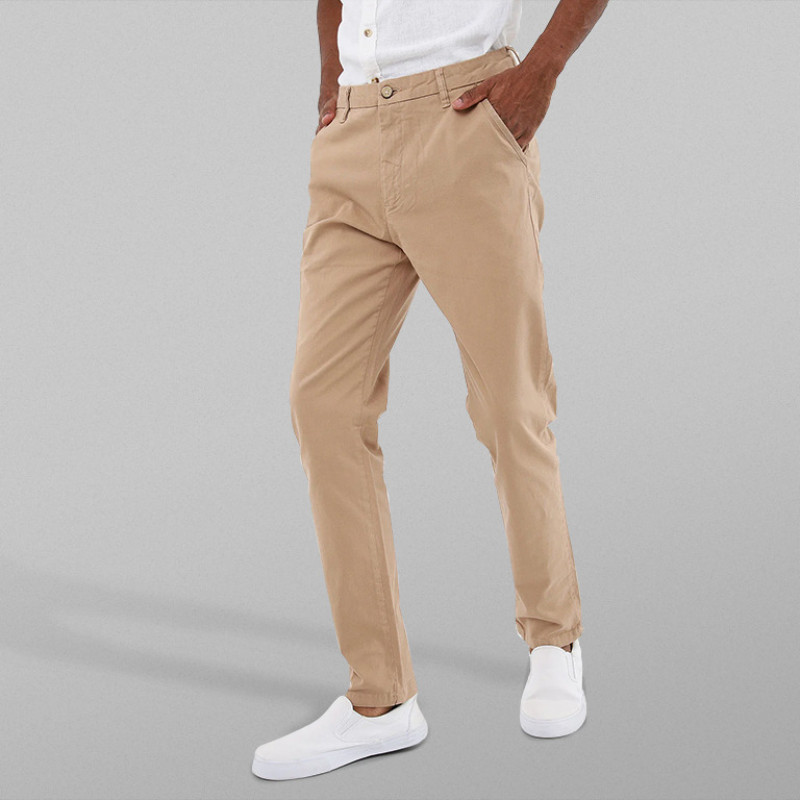 Calça Sarja Chino Bege