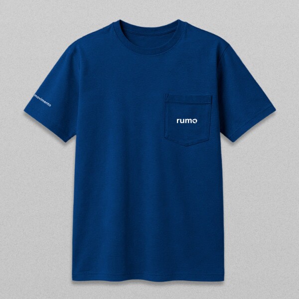 Camiseta com Bolso Unissex Azul Marinho 